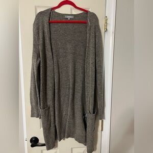 Marled Charcoal Open Front Cardigan